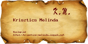 Krisztics Melinda névjegykártya