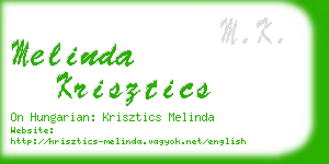 melinda krisztics business card